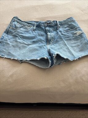 Madewell Light Blue Denim Cutoff Shorts - Women's Distressed Denim